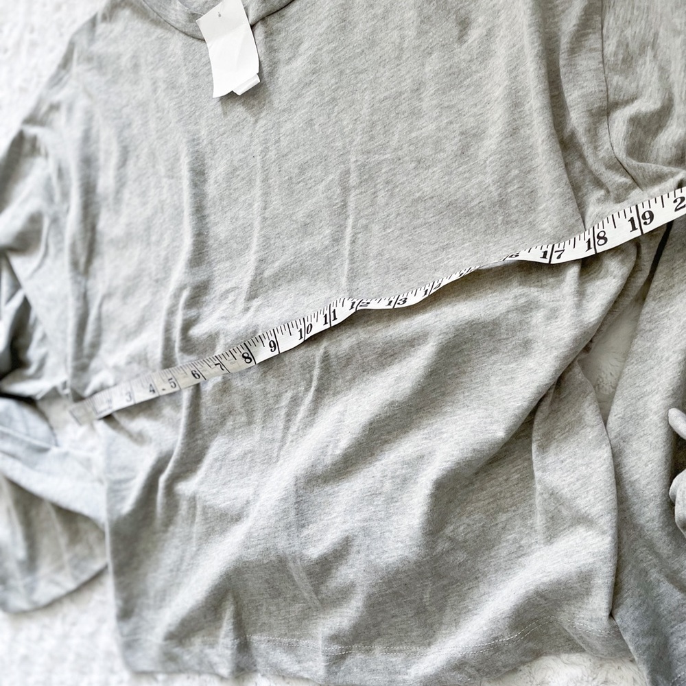 NWT-LUSH Grey Open Square Tie Back Wide Sleeve Top - Picture 10 of 12